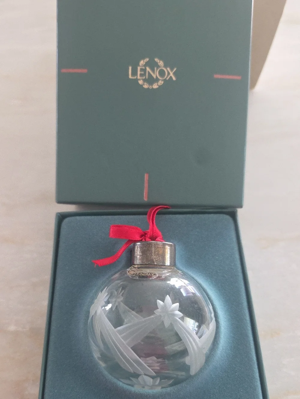 Lenox 1989 Glass Christmas Ornament